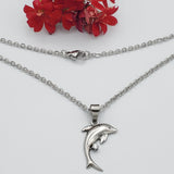 Necklace - Stainless Steel. Dolphin Pendant and Chain.  *Premium Q*