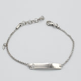 Bracelets - 925 Sterling Silver. Cross ID Child Bracelet. (1 Piece)