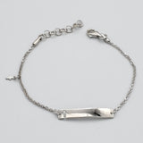 Bracelets - 925 Sterling Silver. Cross ID Child Bracelet. (1 Piece)