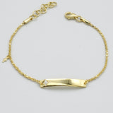 Bracelets - 925 Sterling Silver. Cross ID Child Gold Bracelet. (1 Piece)