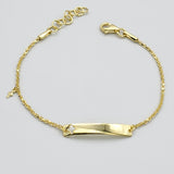 Bracelets - 925 Sterling Silver. Cross ID Child Gold Bracelet. (1 Piece)