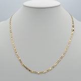 Chains - Tri Color Gold Plated. Mariner Star Link - 4mm - 24in *Premium Q*