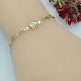 Bracelets - Tri Color Gold Plated. Elephant Chain. *Premium Q*