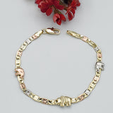 Bracelets - Tri Color Gold Plated. Elephant Chain. *Premium Q*