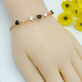Bracelets - 18K Gold Plated. Hearts and Bows Bracelet. *Premium Q*