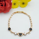 Bracelets - 18K Gold Plated. Hearts and Bows Bracelet. *Premium Q*