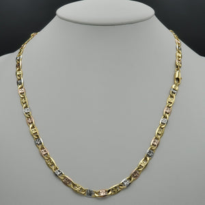 Chains - Tri Color Gold Plated. Mariner Star Link - 6mm - 24in *Premium Q*