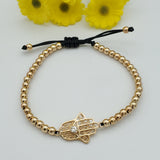 Bracelets - 18K Gold Plated. Hamsa Hand Adjustable Thread Bracelet. *Premium Q*