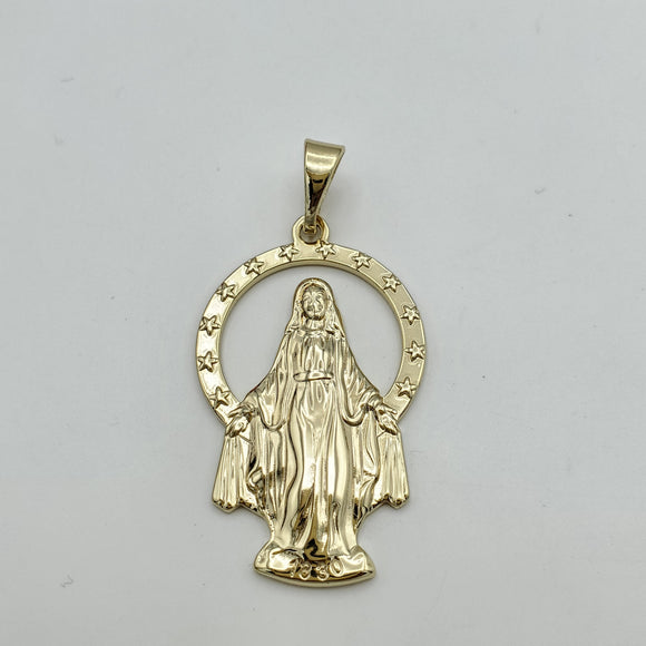 Pendants - 14K Gold Plated. Miraculous Medal. Medalla La Milagrosa. *Premium Q*