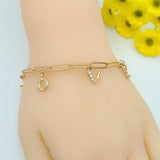 CLOSEOUT* Bracelets - 18K Gold Plated. Clear crystals LOVE Letters. *Premium Q*