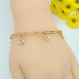 CLOSEOUT* Bracelets - 18K Gold Plated. Clear crystals LOVE Letters. *Premium Q*