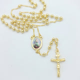 Rosary - 14K Gold Plated. Saint Jude. San Judas.