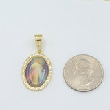 Pendants - 14K Gold Plated. The Divine Mercy w/crystals. La Divina Misericordia