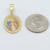 Pendants - 14K Gold Plated. The Sacred Family w/crystals. La Familia Sagrada