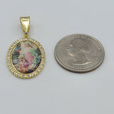 Pendants - 14K Gold Plated. Guardian Angel w/crystals. Angel de la Guarda