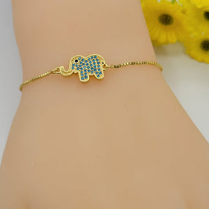 CLOSEOUT* Bracelets - 14K Gold Plated. Elephant Adjustable Bracelet.