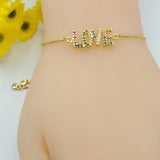 Bracelets - 14K Gold Plated. LOVE Adjustable Bracelet.