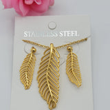 Sets - Stainless Steel -24K Gold Plated. Leaves Set. *Premium Q*