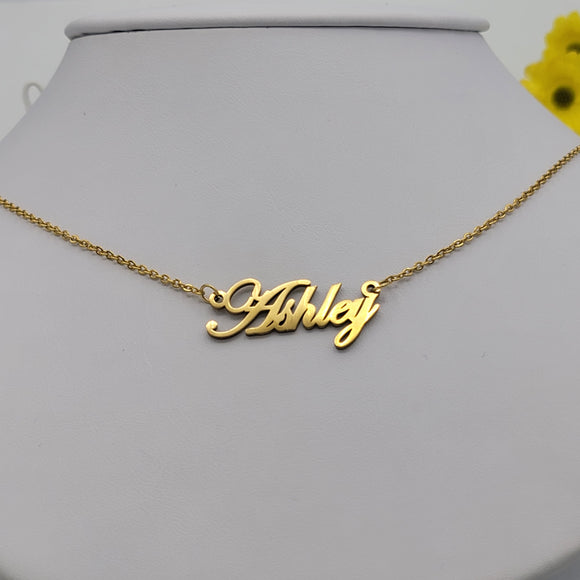 Necklace - Stainless Steel. Gold Plated. Names.