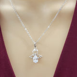 CLOSEOUT* Sets - Rhodium Plated. Angels Necklace & Earrinsg Set. Clear crystals  *Premium Q*