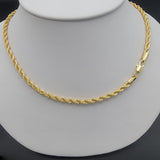 Chains - 14K Gold Plated. Rope Style - 4mm W - Different Sizes (PACK OF 3)