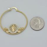 Earrings - 14K Gold Plated. Saint Jude Hoops.