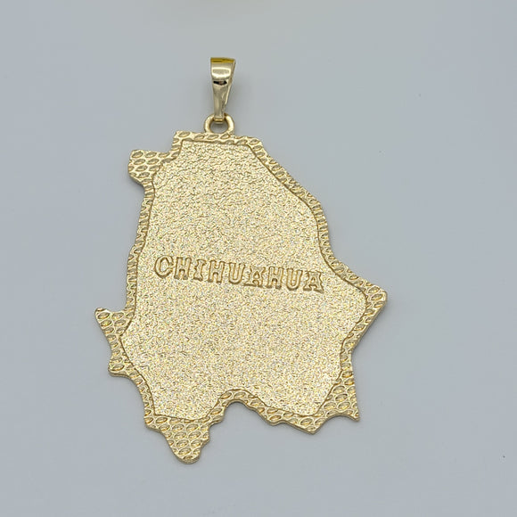 Pendant - 14K Color Gold Plated. Mapa de Chihuahua