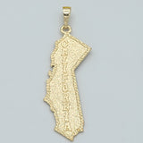 Pendant - 14K Color Gold Plated. Mapa de California