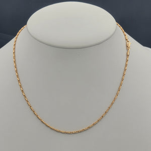 Chains - 18K Gold Plated. Cylinder Star Style - 2mm W - 18in L *Premium Q* (PACK OF 3)