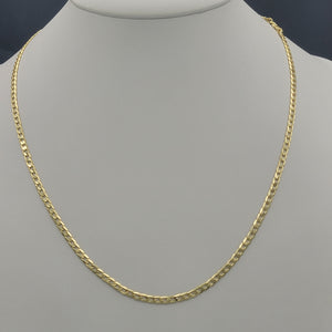 Chains - 14K Gold Plated. Curb Style - 3.5mm W - 24in L *Premium Q*