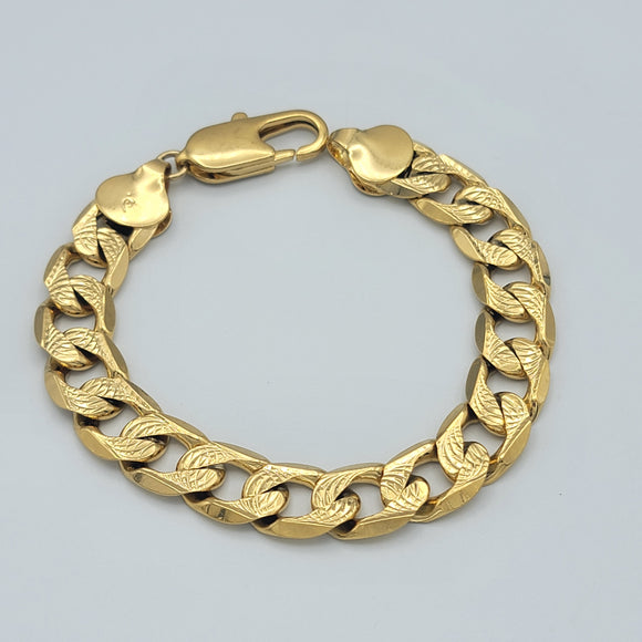 Bracelets - 24K Gold Plated. Cuban Chain Bracelet - 12mm *Premium Q*