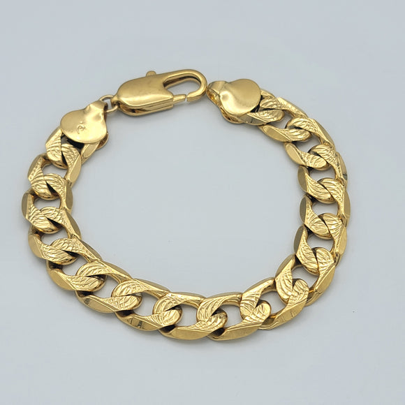 Bracelets - 24K Gold Plated. Cuban Chain Bracelet - 12mm *Premium Q*