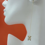 Earrings - 14K Gold Plated. Thread Bear Earrings. Aretes Violadores *Premium Q*