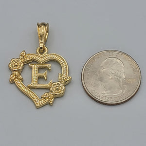 Pendants - 14K Gold Plated. Heart with Initial Letter Pendant. Iniciales