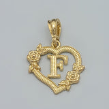 Pendants - 14K Gold Plated. Heart with Initial Letter Pendant. Iniciales