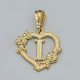 Pendants - 14K Gold Plated. Heart with Initial Letter Pendant. Iniciales