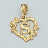 Pendants - 14K Gold Plated. Heart with Initial Letter Pendant. Iniciales