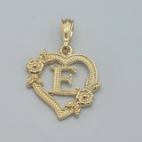 Pendants - 14K Gold Plated. Heart with Initial Letter Pendant. Iniciales