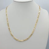 Chains - 14k Gold Plated. Figaro Style - 5mm W - Different Sizes (PACK OF 3)