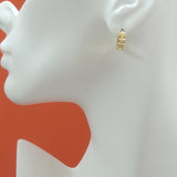 Earrings - Stainless Steel Gold Plated. Small Hoops Earrings w crystals. *Premium Q*