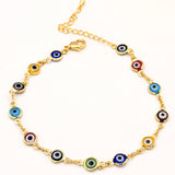 Anklets - Gold Plated. Multicolor Eyes *Premium Q*