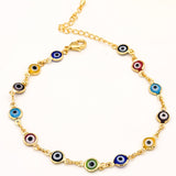 Anklets - Gold Plated. Multicolor Eyes *Premium Q*