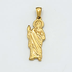 Pendants - Stainless Steel Gold Plated. Saint Jude - San Judas. Premium Q.