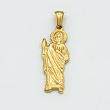 Pendants - Stainless Steel Gold Plated. Saint Jude - San Judas. Premium Q.