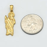 Pendants - Stainless Steel Gold Plated. Saint Jude - San Judas. Premium Q.