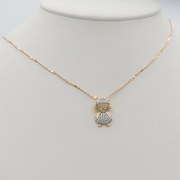 Necklace - 18K Gold Plated. Kids Pendants. My Little Girl *Premium Q*