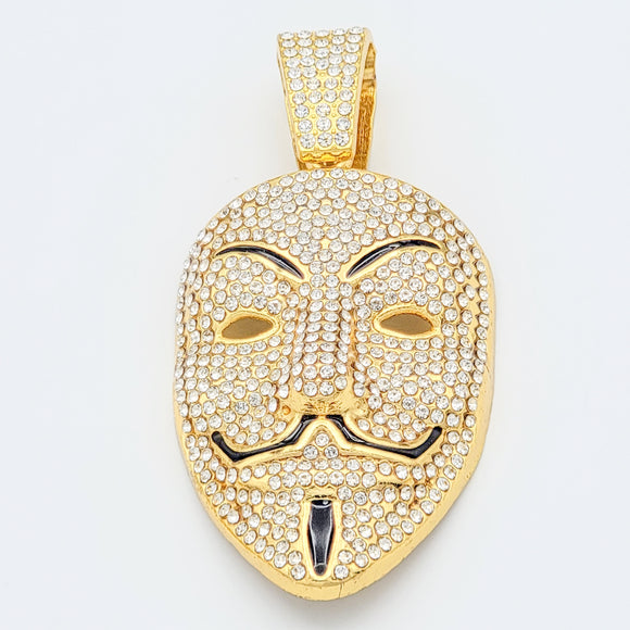 CLOSEOUT* Pendant - Gold Plated. Hip Hop Jewelry. V Mask.