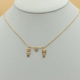 CLOSEOUT* Necklace - 18K Gold Plated. Boy - Heart - Girl Pendant. *Premium Q*