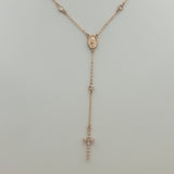 Necklace - Rose Gold Plated. Our Lady of Guadalupe. Rosary Style. *Premium Q*