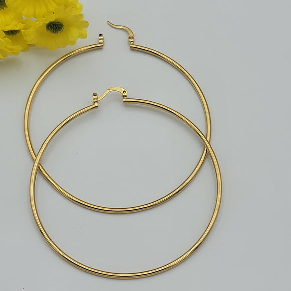 CLOSEOUT* Earrings - 24K Gold Plated. 2mm Hoops *Premium Q*